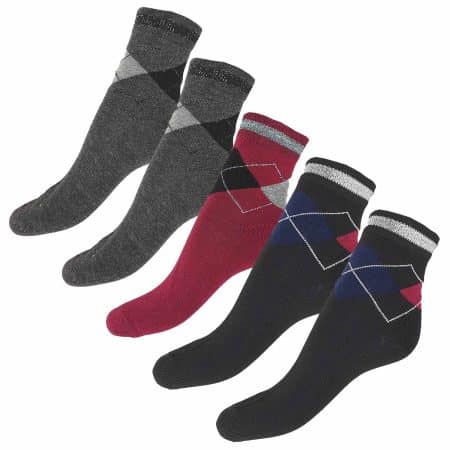 INKASTYL 5-pack damstrumpor, rutig, strl. 35-42