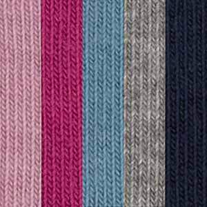 ESPRIT Basic Solid Mix, närbild av färgerna 2 x rosa, 2 x blå, 1 x grå