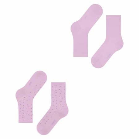 ESPRIT Playful Dot Lupine, dubbelpack rosa damstrumpor, enfärgad och med prickig mönster