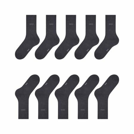 ESPRIT Uni Antracit, 5-pack mörkgråa herrstrumpor, bild uppifrån