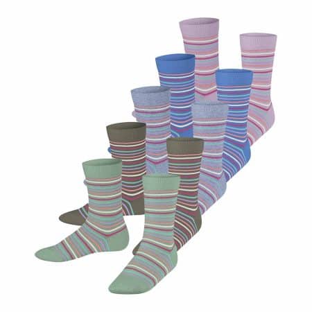 ESPRIT Multi Stripe, 5-pack randiga barnstrumpor, ekologisk bomull