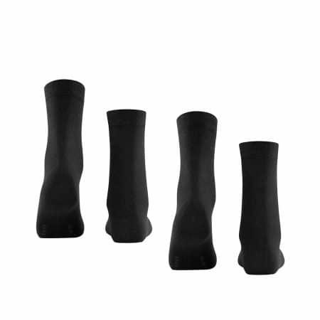 ESPRIT Basic Easy Black, 2-pack enfärgad svarta damstrumpor bild bakifrån