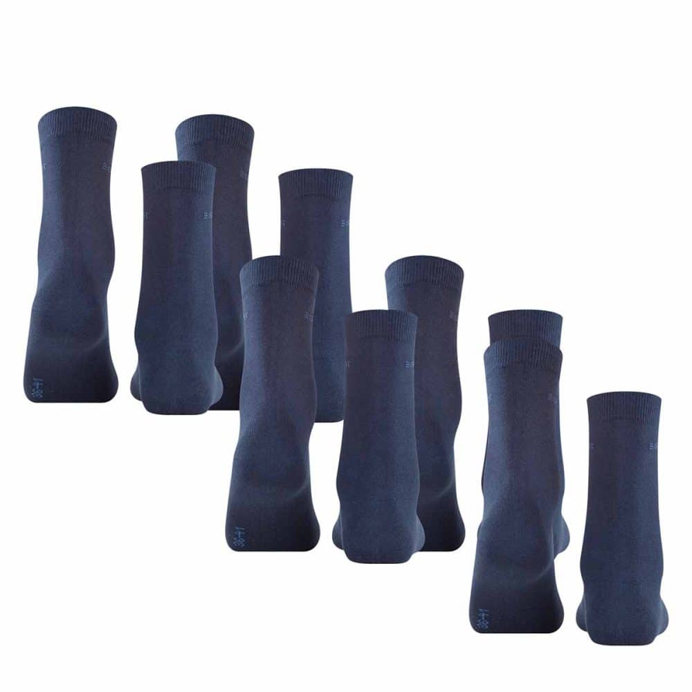 ESPRIT Solid Marine, 5-pack mörkblåa damstrumpor, bild bakifrån