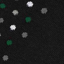 Burlington Dot Black, mönster med gråa, gröna och vita prickar på svart strumpa