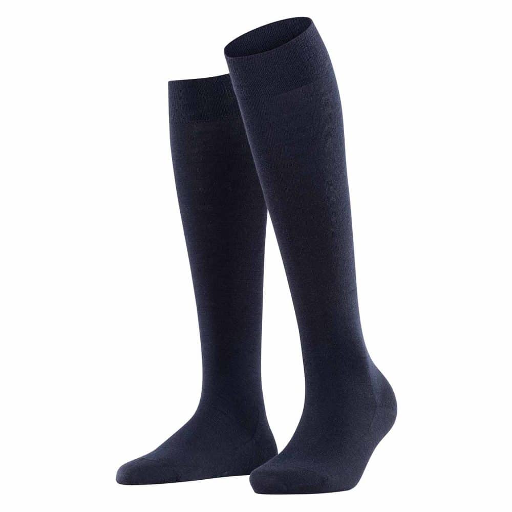 FALKE Softmerino Dark Navy knästrumpor, mörkblåa damstrumpor med merinoull