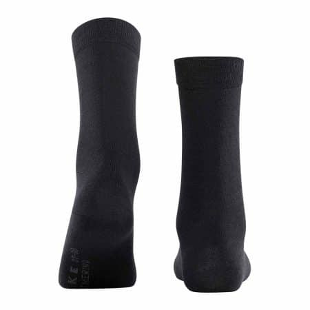 FALKE Softmerino Black, svarta damstrumpor, bild bakifrån