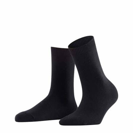 FALKE Cosy Wool Black, svarta damstrumpor med lyxig cashmere-merinoull-blandning