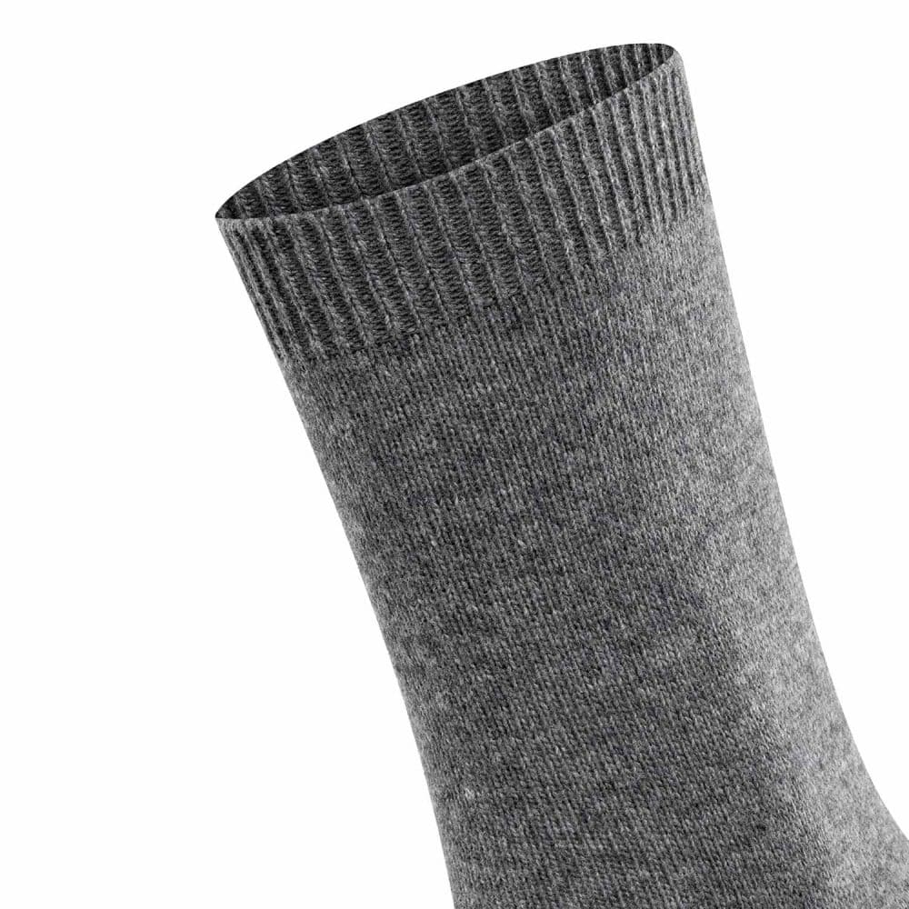 FALKE Cosy Wool Grey, gråa damstrumpor, detalj av mudden