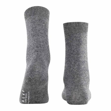 FALKE Cosy Wool Grey, gråa damstrumpor, bild bakifrån