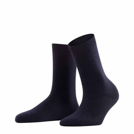 FALKE Cosy Wool Dark Navy, mörkblåa damstrumpor med lyxig cashmere-merinoull-blandning