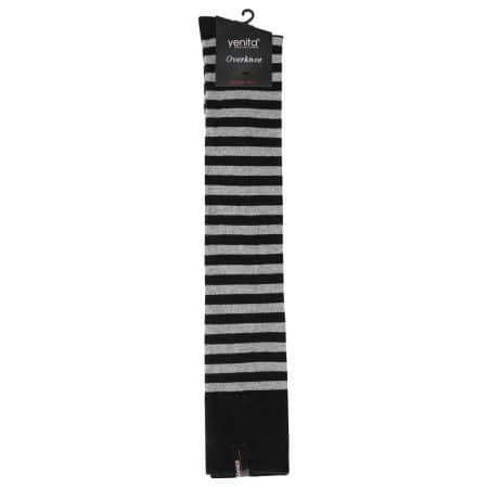 YENITA overknee strumpor grey stripes, lårstrumpor förpackning