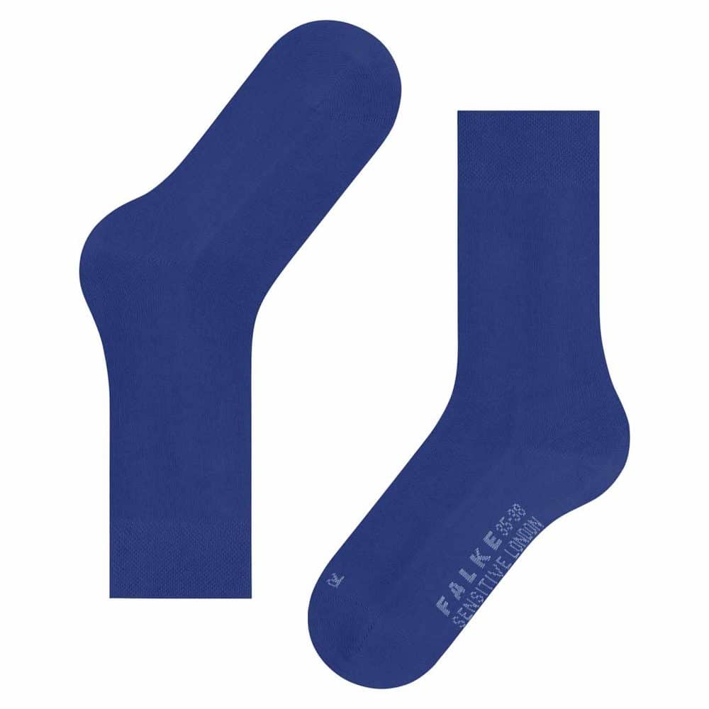 FALKE Sensitive London Imperial, blåa damstrumpor för känsliga fötter / diabetiker
