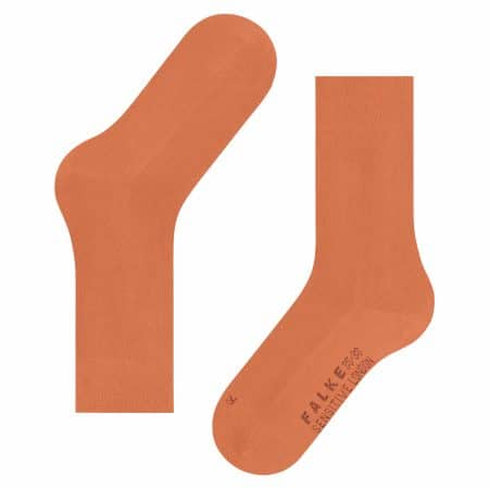 FALKE Sensitive London Tandoori, orangefärgade damstrumpor för känsliga fötter / diabetiker