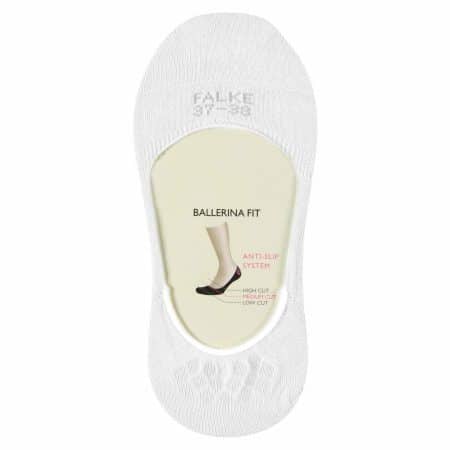 Falke Steps Medium White, vita osynliga strumpor för ballerinaskor, loafers och espandrillos