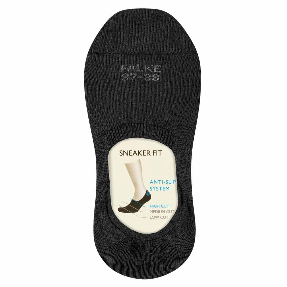 Falke Steps High Black, svarta osynliga strumpor för sneakers och loafers