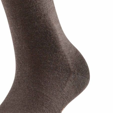 FALKE Softmerino Dark Brown, detalj av hälen