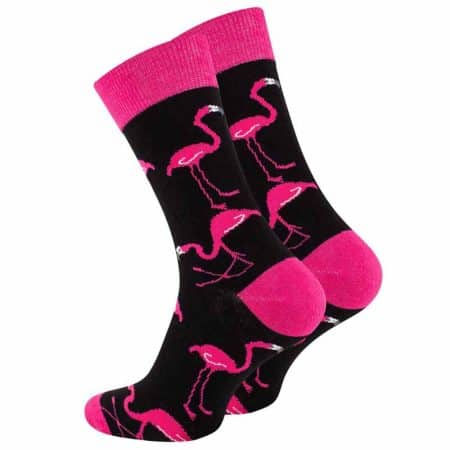 VINCENT CREATION strumpor Flamingo blåa och svarta bomullsstrumpor i dubbelpack med djurmotiv