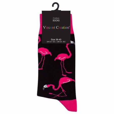 VINCENT CREATION strumpor Flamingo blåa och svarta bomullsstrumpor i dubbelpack med djurmotiv