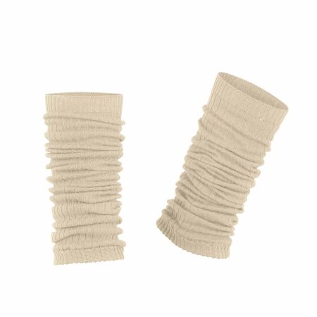 FALKE Cross Knit creme, ribbstickad benvärmare och armvärmare med modern tvist