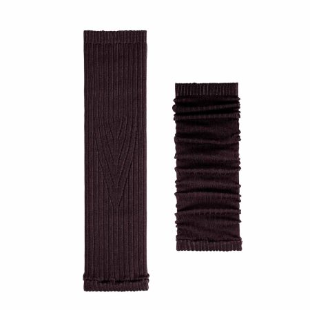 FALKE Cross Knit blackberry, ribbstickad benvärmare och armvärmare med modern tvist