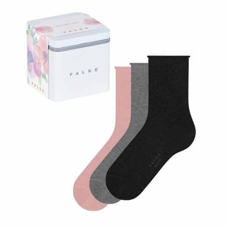 FALKE Happy Giftbox Rose, 3-pack damstrumpor i bomull