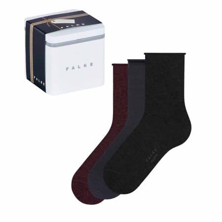 FALKE Happy Giftbox Black, 3-pack damstrumpor i bomull