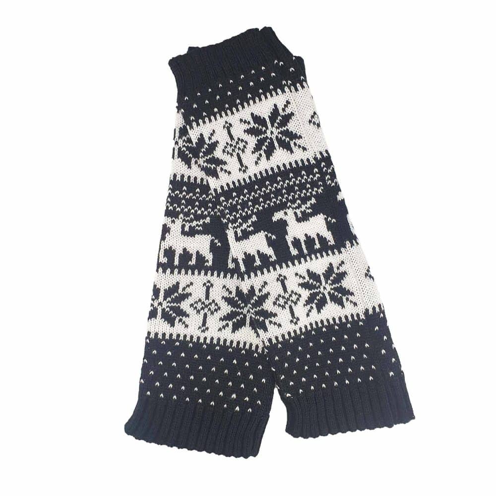 BOOM Legwarmers Winter Black, stickad benvärmare i svart