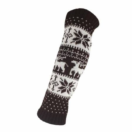 BOOM Legwarmers Winter Chocolate, stickad benvärmare i brun