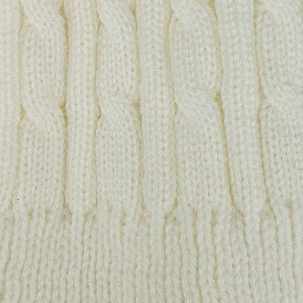 BOOM legwarmers Cozy Cream. naturvita benvärmare med flätat mönster