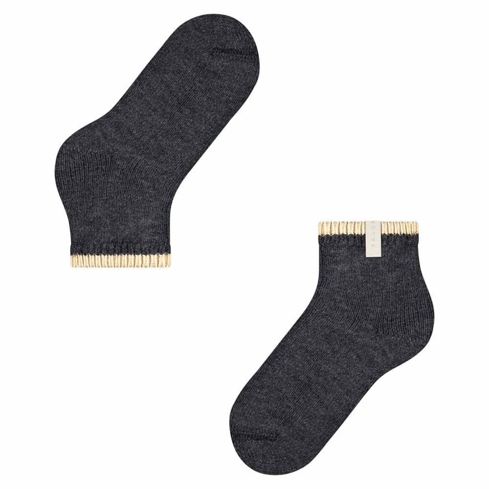 FALKE Cosy Plush Antracit, varma strumpor i färgen grå med alpackaull och låg skaft