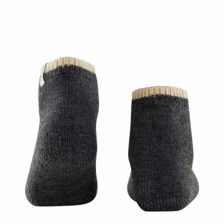 FALKE Cosy Plush Antracit, varma strumpor i färgen grå med alpackaull och låg skaft