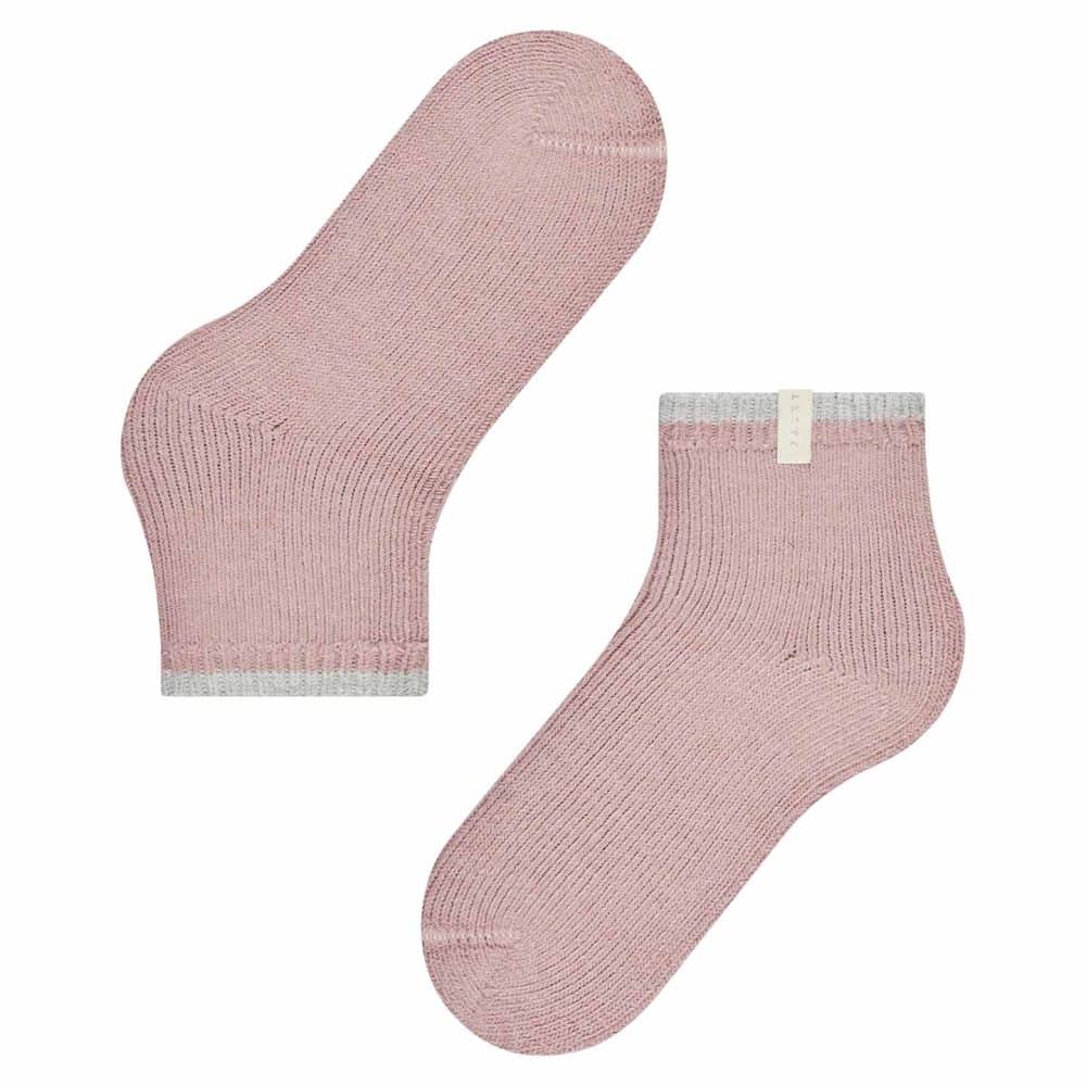 FALKE Cosy Plush rosewater, varma strumpor i färgen rosa med alpackaull och låg skaft